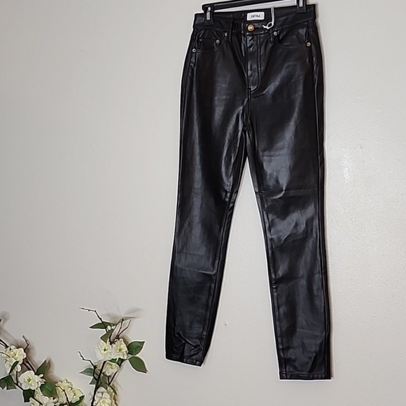NEW Pistola ALine Vegan Leather Skinny Ankle Jeans Pants Black Revolve Holiday - Picture 10 of 16